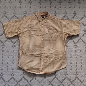Polo Ralph Lauren Men's Tan Plaid Button-Down Shirt L 100% Cotton